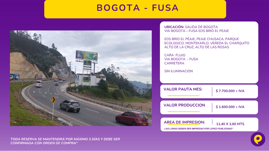 Valla Unipolar Bogotá - Fusa