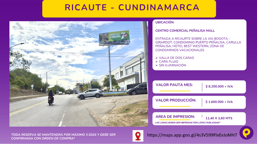 Valla Doble Cara en Ricaurte