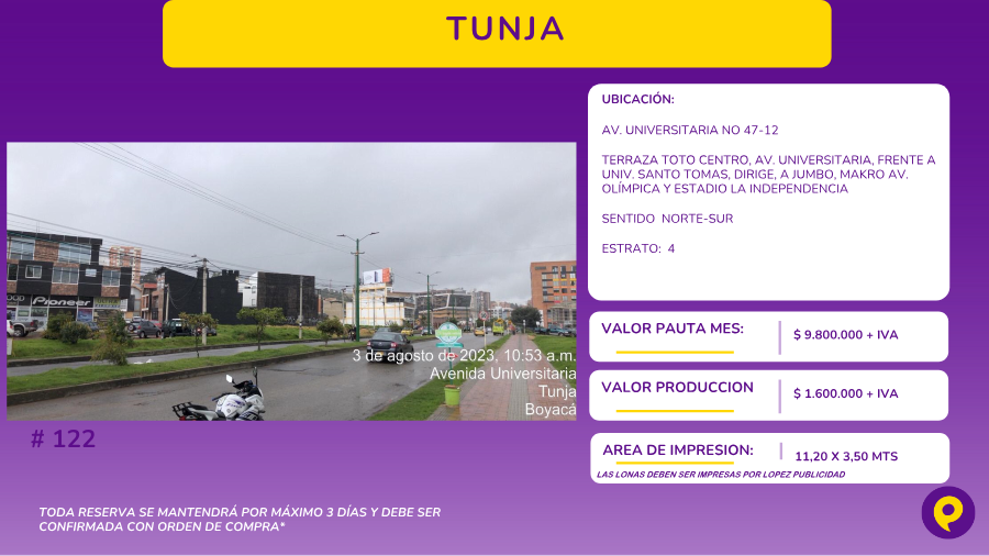 Outdoor Billboard in Tunja