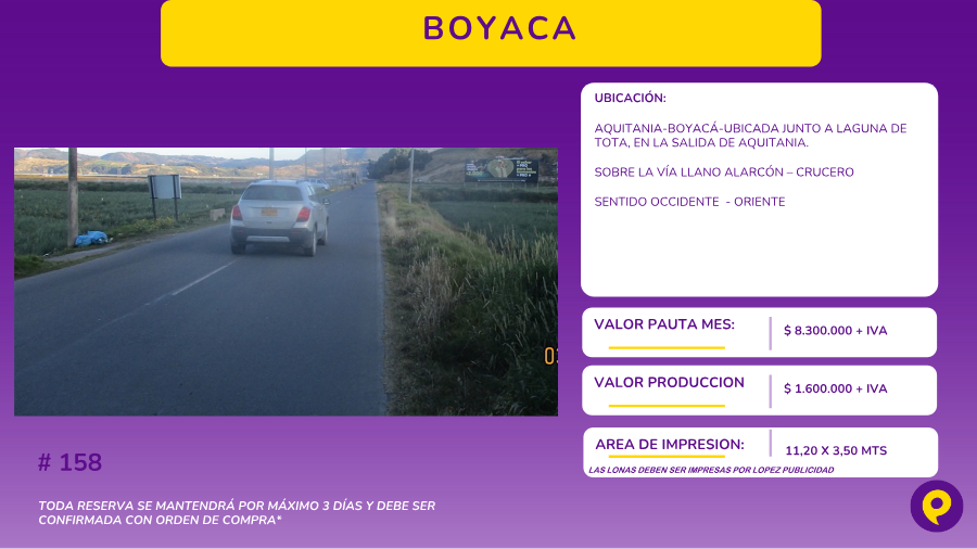 Boyacá Billboard #158