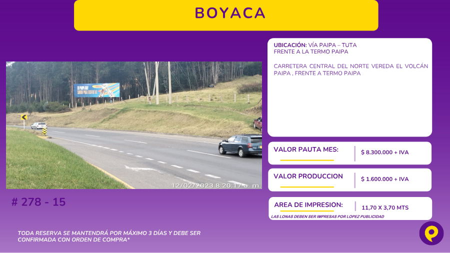 Valla en la Vía Paipa - Tuta