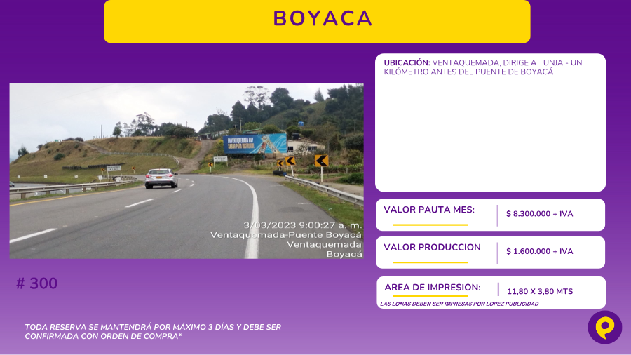 Valla en Ventaquemada