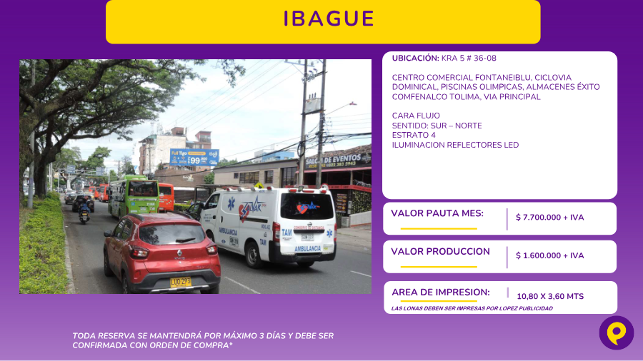 Valla Ibagué - Kra 5 #36-08