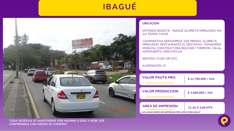 Valla Ibagué Entrata Bogotá