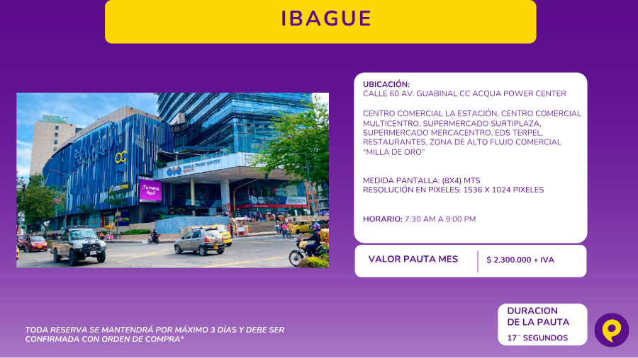 Pantalla Digital en CC Acqua Power Center