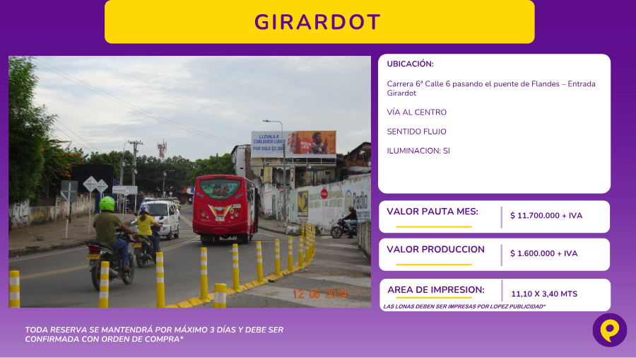 Valla publicitaria Girardot