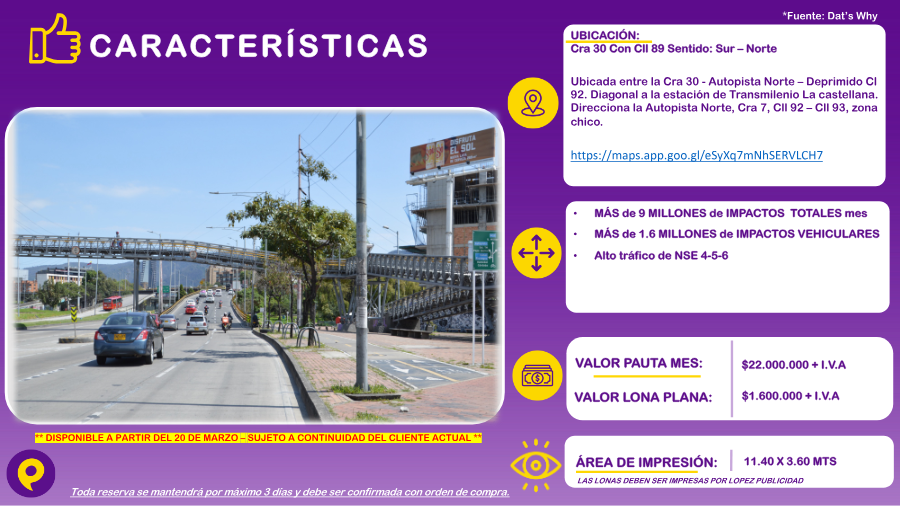 Valla en Cra 30 Con Cll 89