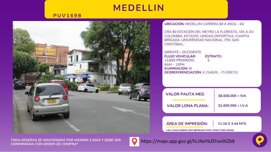 PUV1698 - Valla en Medellín