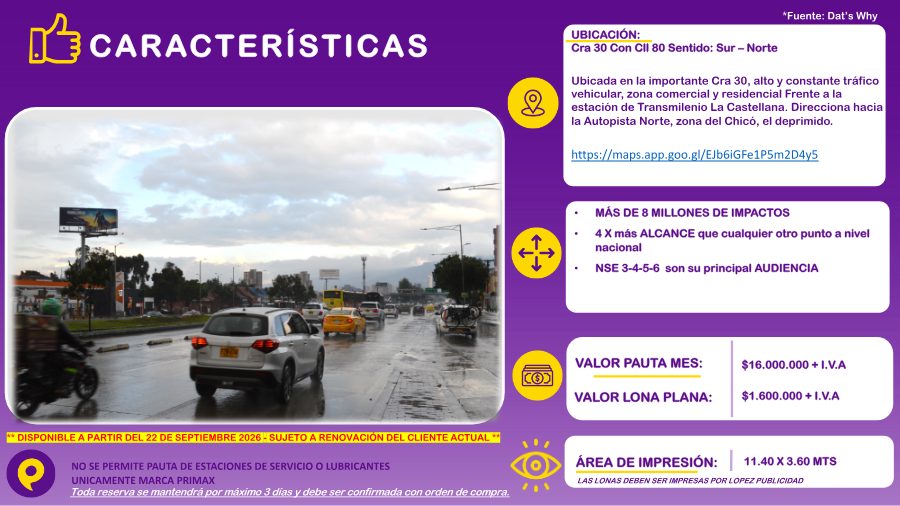 Valla en Panachi Mirador Cepitá