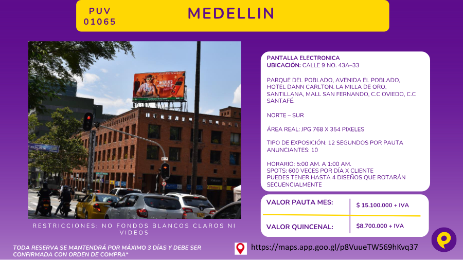 Pantalla Electrónica - Medellín