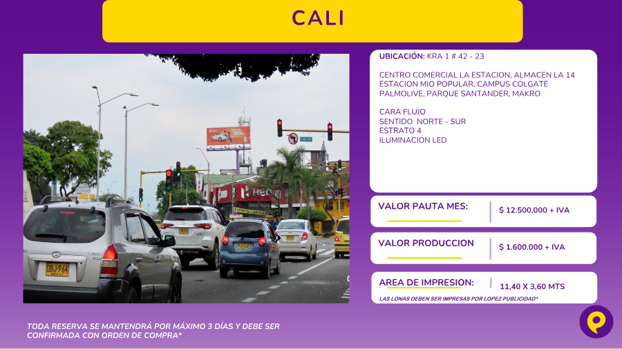 Valla Publicitaria en Cali