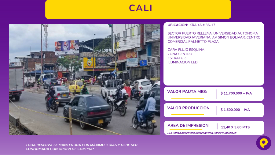 Valla Publicitaria en Cali