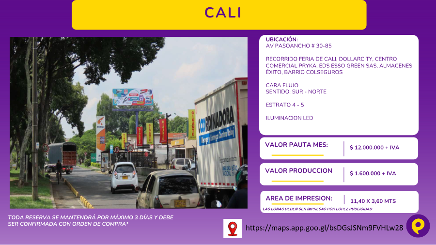 Valla Publicitaria en Cali