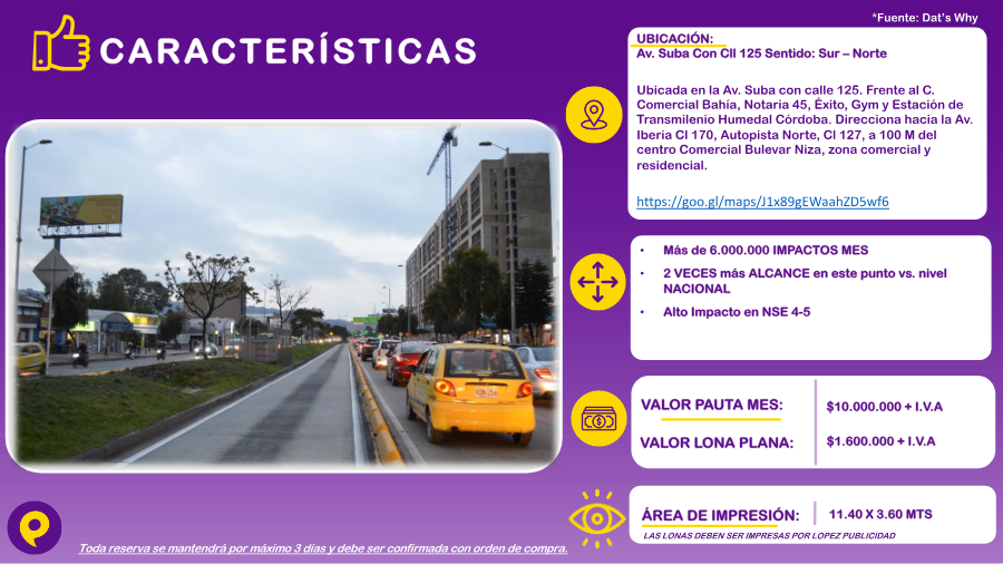 Valla Publicitaria Av. Suba Con Cll 125