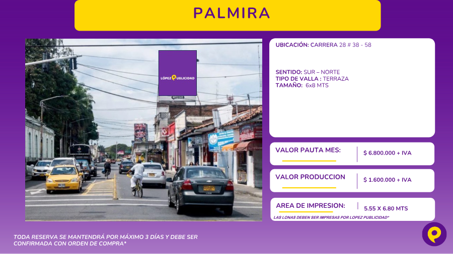 Valla terraza en Palmira