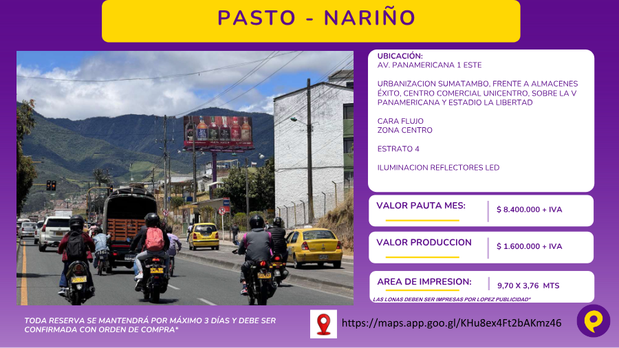 Valla en Av. Panamericana 1 Este