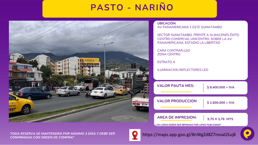Valla en Pasto, Nariño