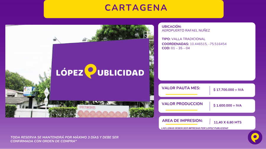 Valla Tradicional en Cartagena