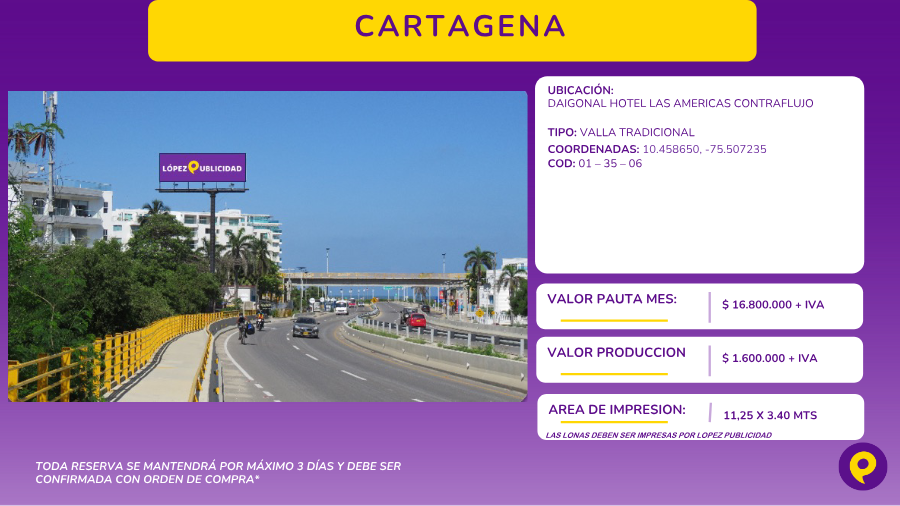 Valla Tradicional Diagonal Hotel Las Américas