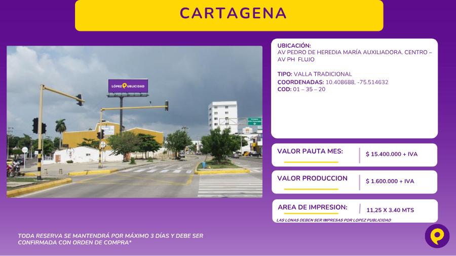 Valla Tradicional en Cartagena