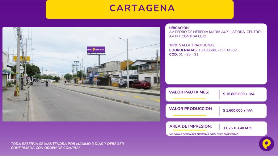 Valla Tradicional Cartagena