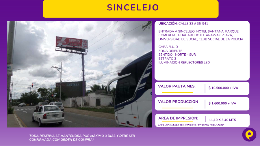 Valla Unipolar en Sincelejo