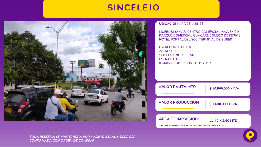 Billboard en Sincelejo