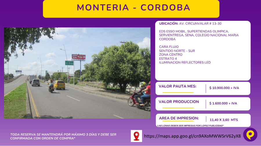 Valla en Montería - Córdoba