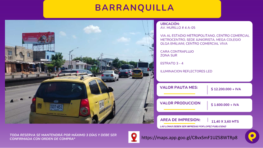 Valla en Barranquilla - Av. Murillo