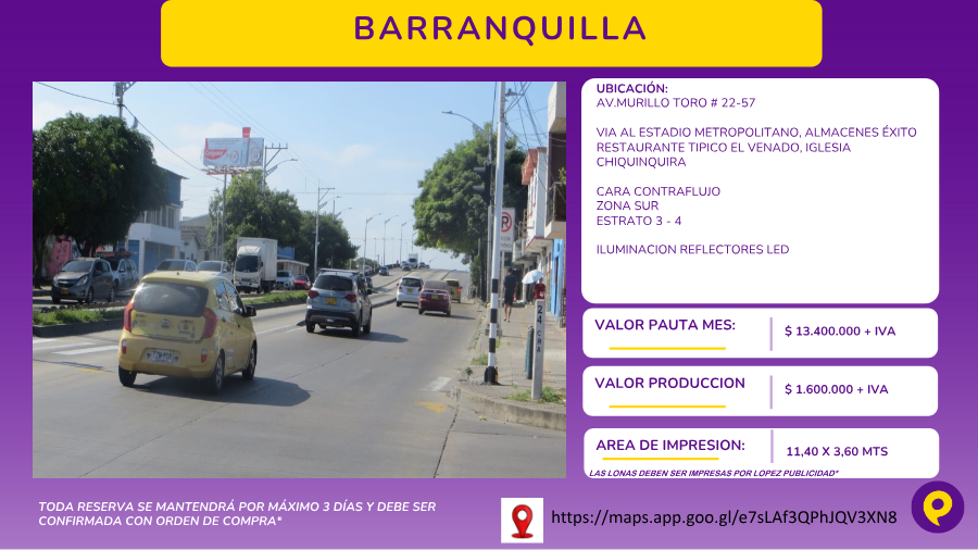 Valla LED Barranquilla