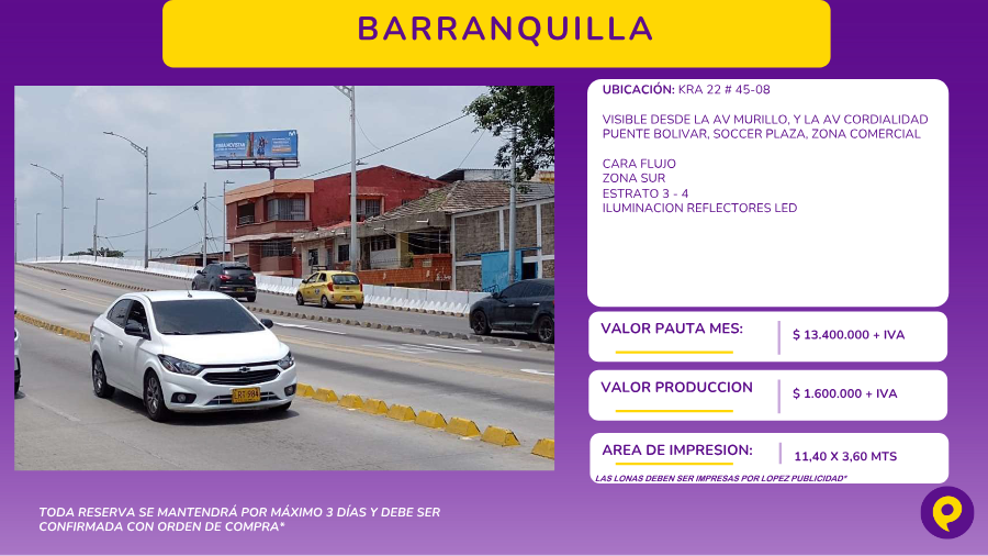 Valla sobre la KRA 22