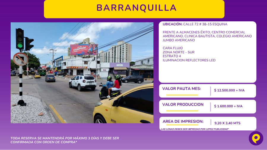 Valla en Barranquilla