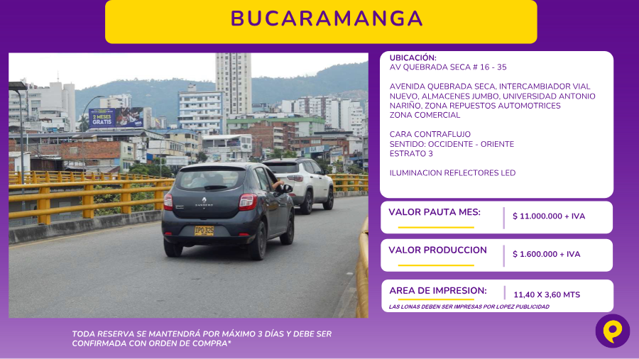 Valla en Bucaramanga
