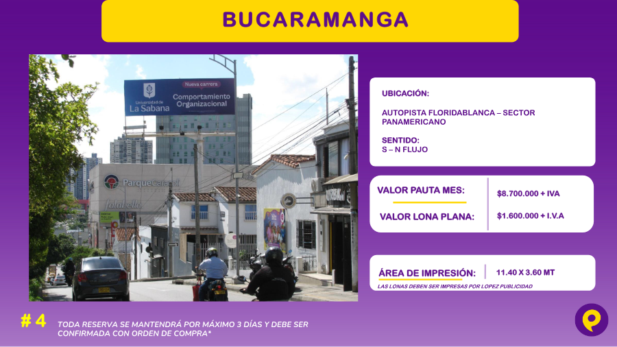 Valla en Bucaramanga