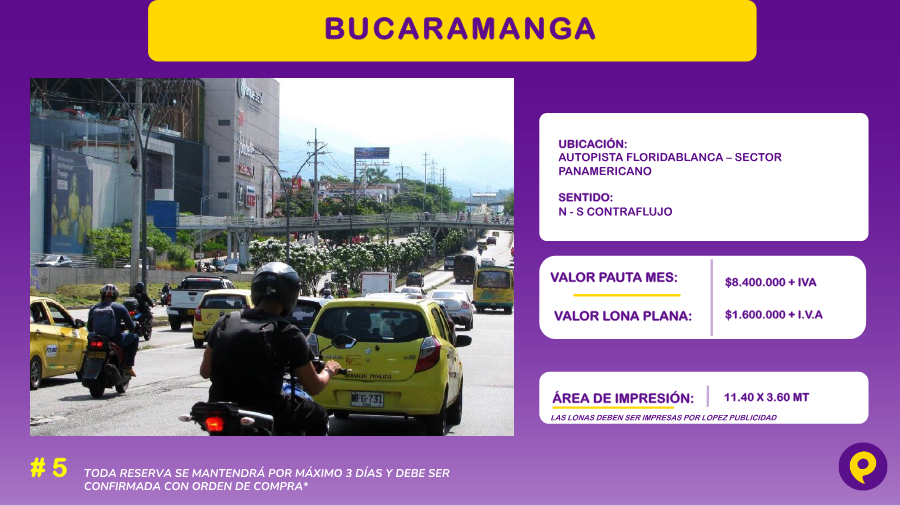 Valla en Autopista Floridablanca