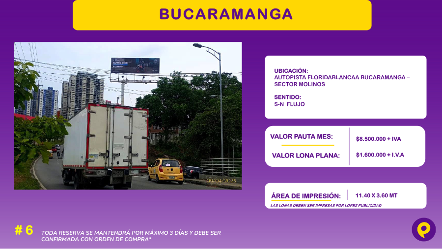 Valla Bucaramanga - Autopista Floridablanca