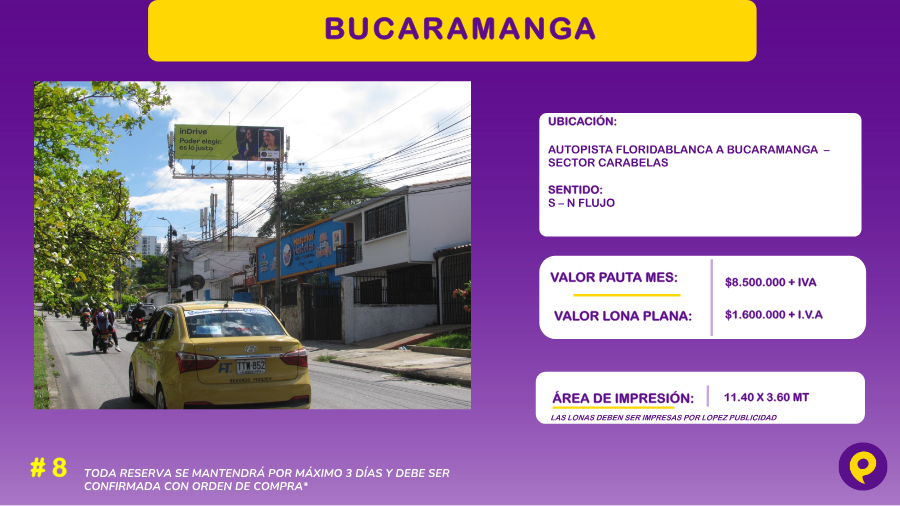 Valla Bucaramanga Autopista Floridablanca Sector Carabelas