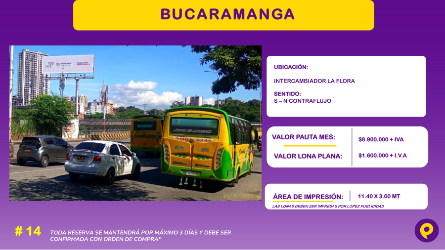 Espacio Publicitario #14 - Valla en Intercambiador La Flora