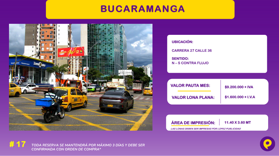Valla en Bucaramanga