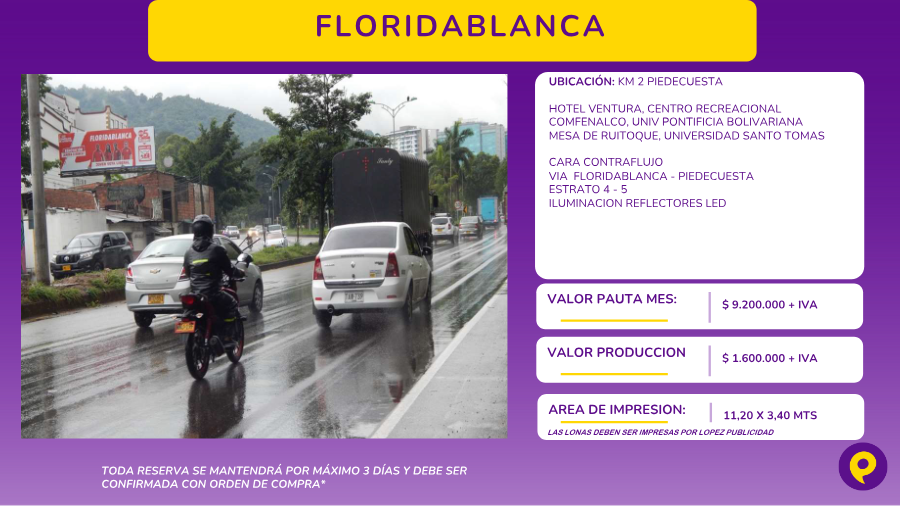 Valla Floridablanca-Piedecuesta