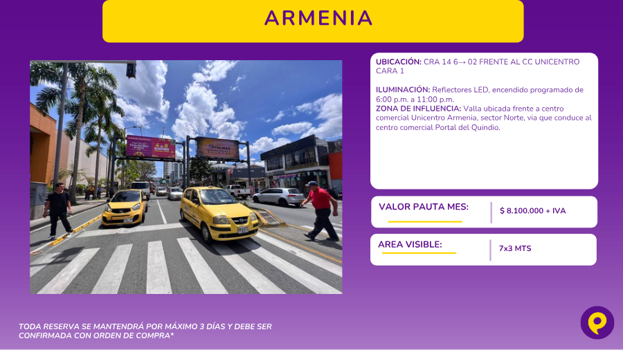 Valla Publicitaria Armenia - CC Unicentro