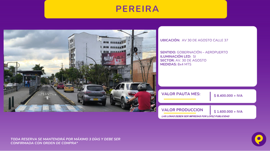 Valla LED en Pereira