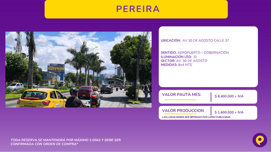 Valla LED en Pereira