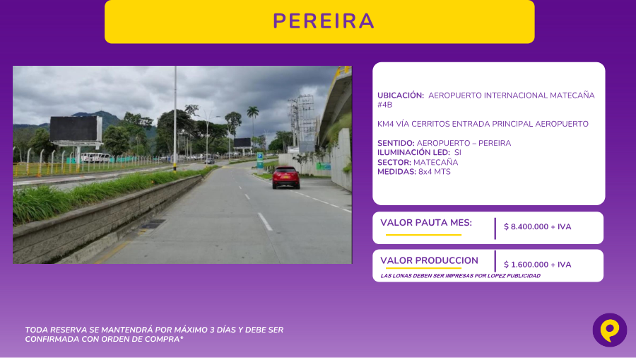 Ubicación #4B - Aeropuerto Internacional Matecaña