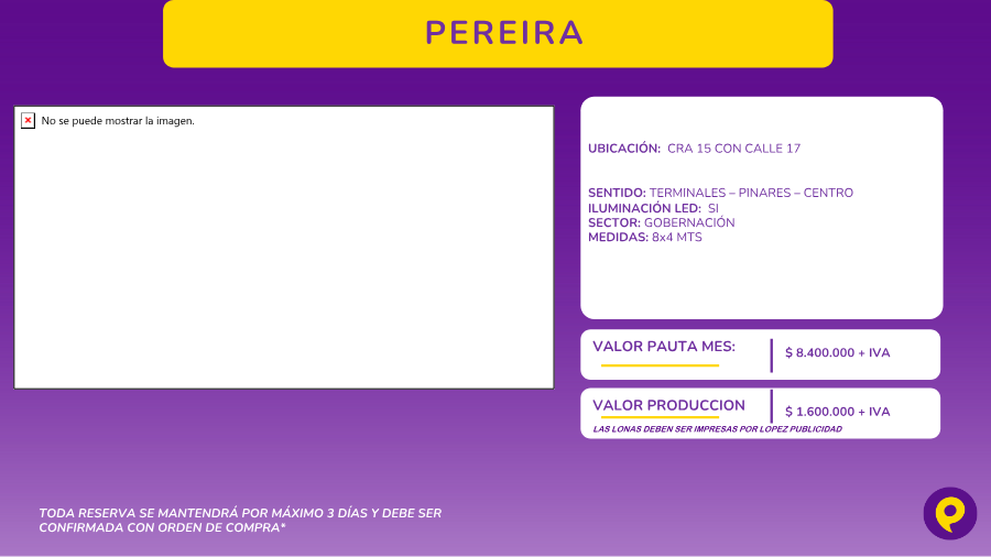 Valla LED en Pereira