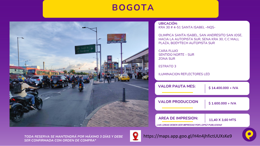 Valla Publicitaria Santa Isabel