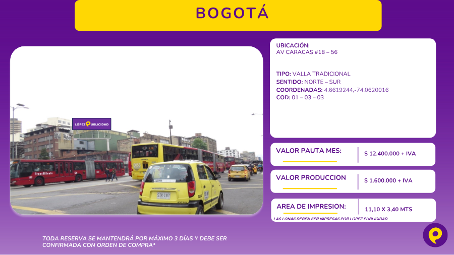 Valla Tradicional - Bogotá