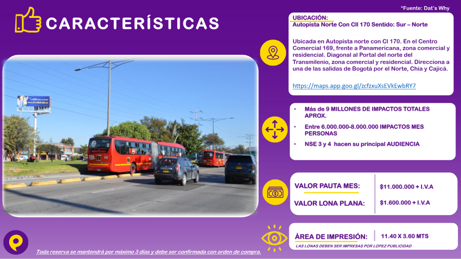 Valla en Autopista Norte con Calle 170