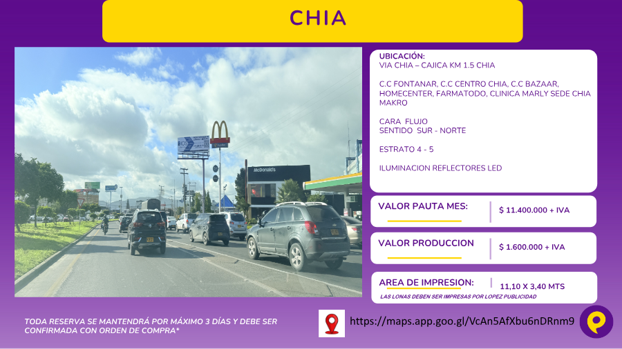 Valla Chía - Cajicá