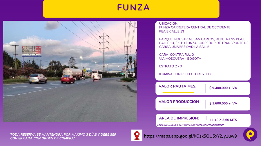 Funza Billboard - Vía Mosquera - Bogotá